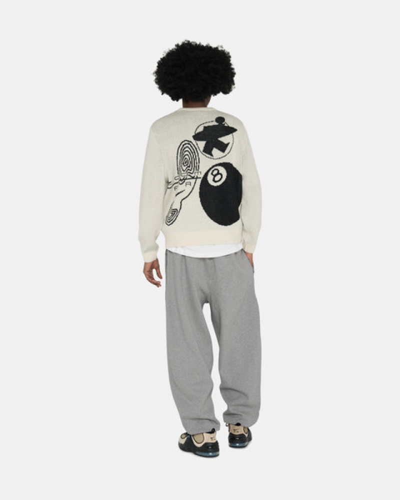 Men's Stussy Fleece Pant Sweatpants Dark Grey Dubai | UAE LWW-3407