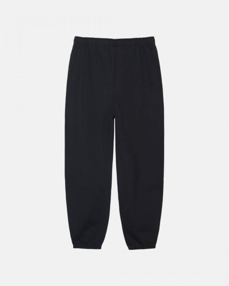 Men's Stussy Stone Wash Fleece Pant Sweatpants Black Dubai | UAE BBU-3032