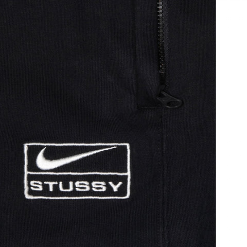 Men's Stussy Stone Wash Fleece Pant Sweatpants Black Dubai | UAE BBU-3032