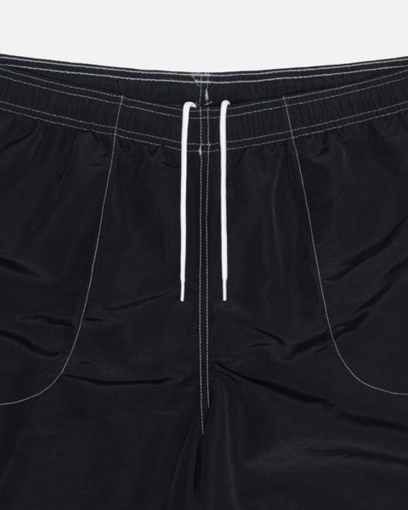 Men's Stussy Surfman Patch Water Short Swimwear Black Dubai | UAE YRO-0244