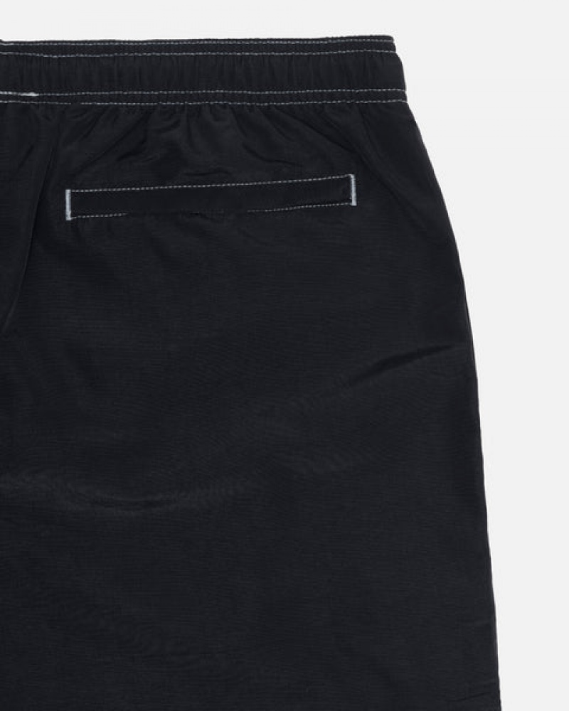 Men's Stussy Surfman Patch Water Short Swimwear Black Dubai | UAE YRO-0244