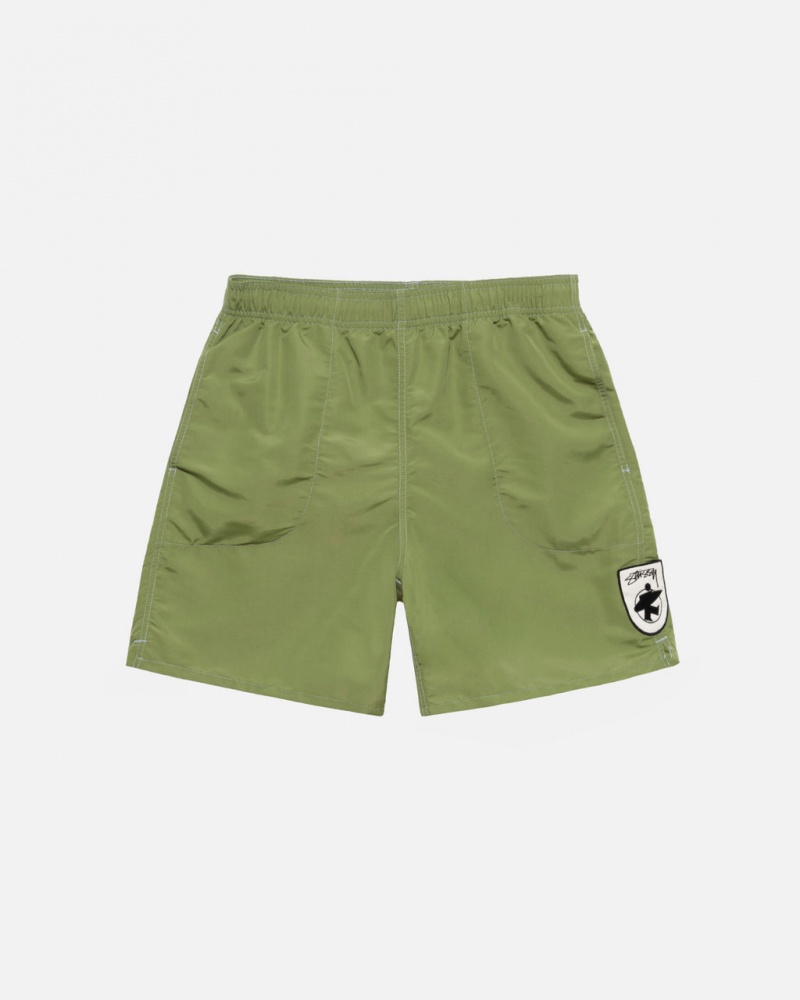 Men\'s Stussy Surfman Patch Water Short Swimwear Green Dubai | UAE YJR-5238