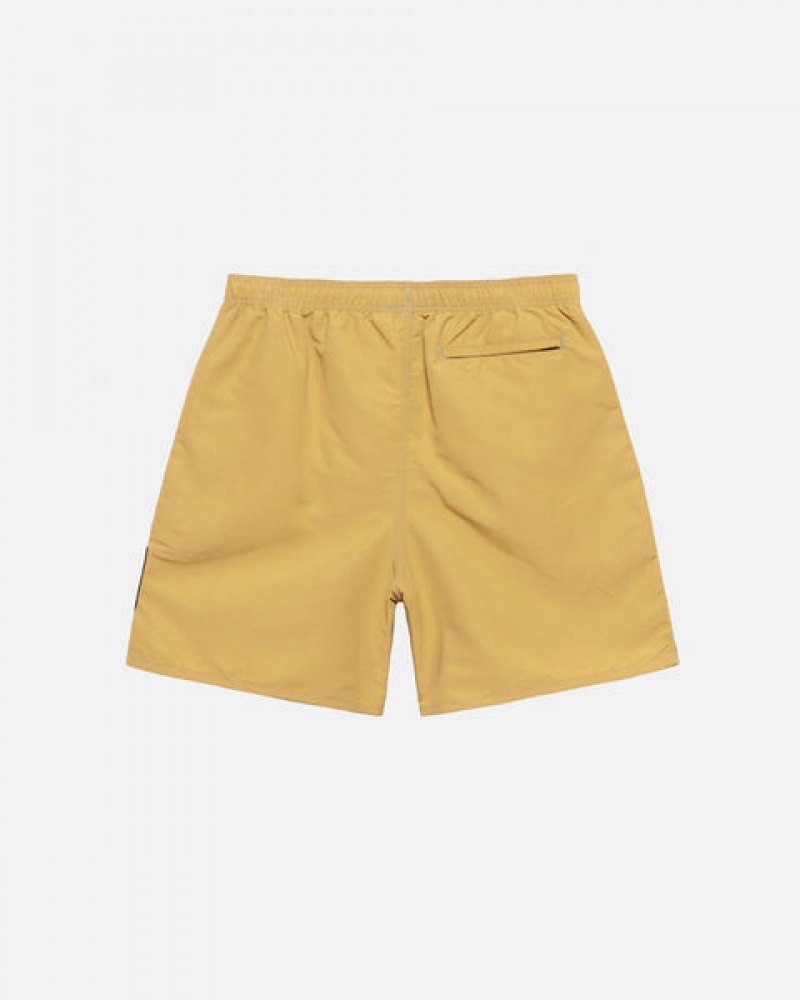 Men's Stussy Surfman Patch Water Short Swimwear Yellow Dubai | UAE TQQ-0679