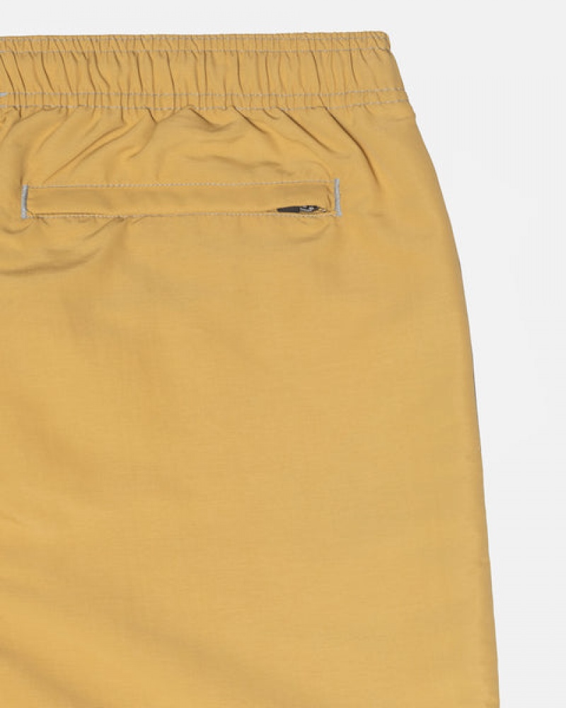 Men's Stussy Surfman Patch Water Short Swimwear Yellow Dubai | UAE TQQ-0679