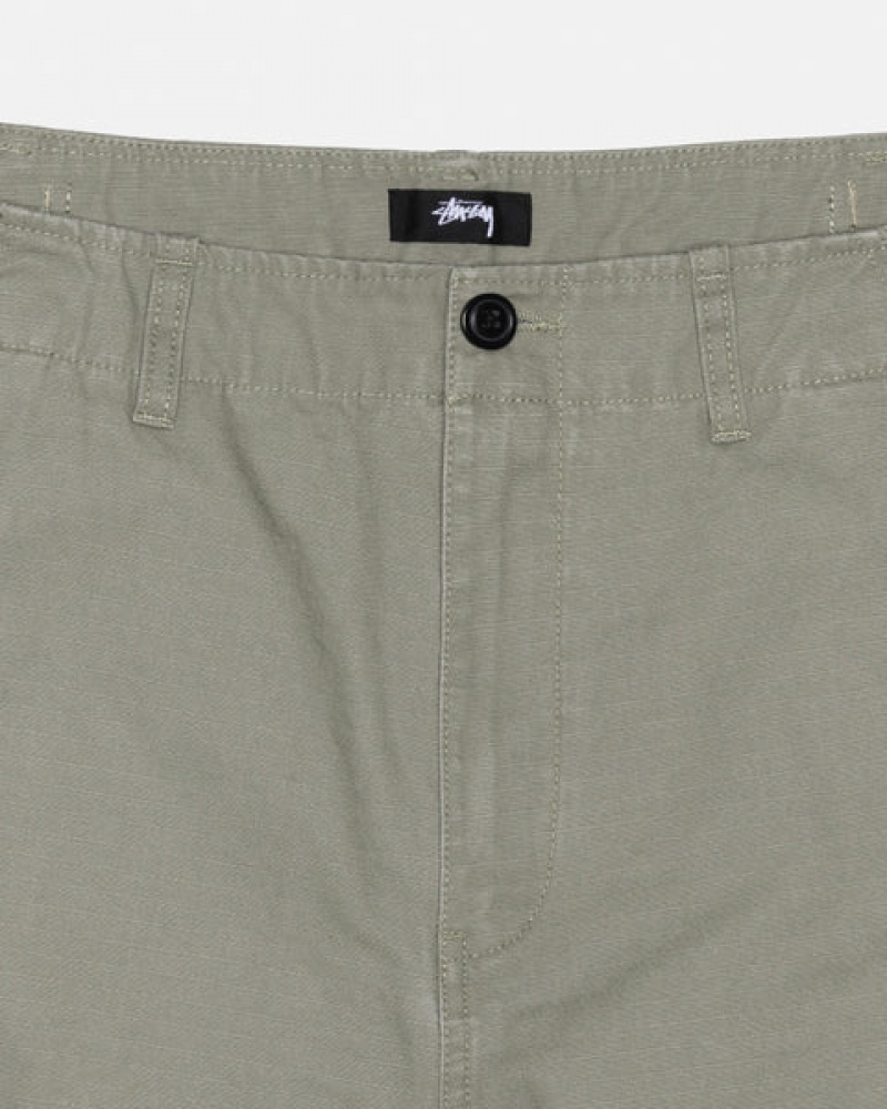 Men's Stussy Surplus Cargo Ripstop Pants Olive Dubai | UAE HDY-4640