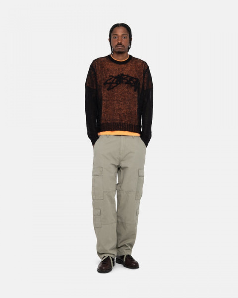 Men's Stussy Surplus Cargo Ripstop Pants Olive Dubai | UAE HDY-4640