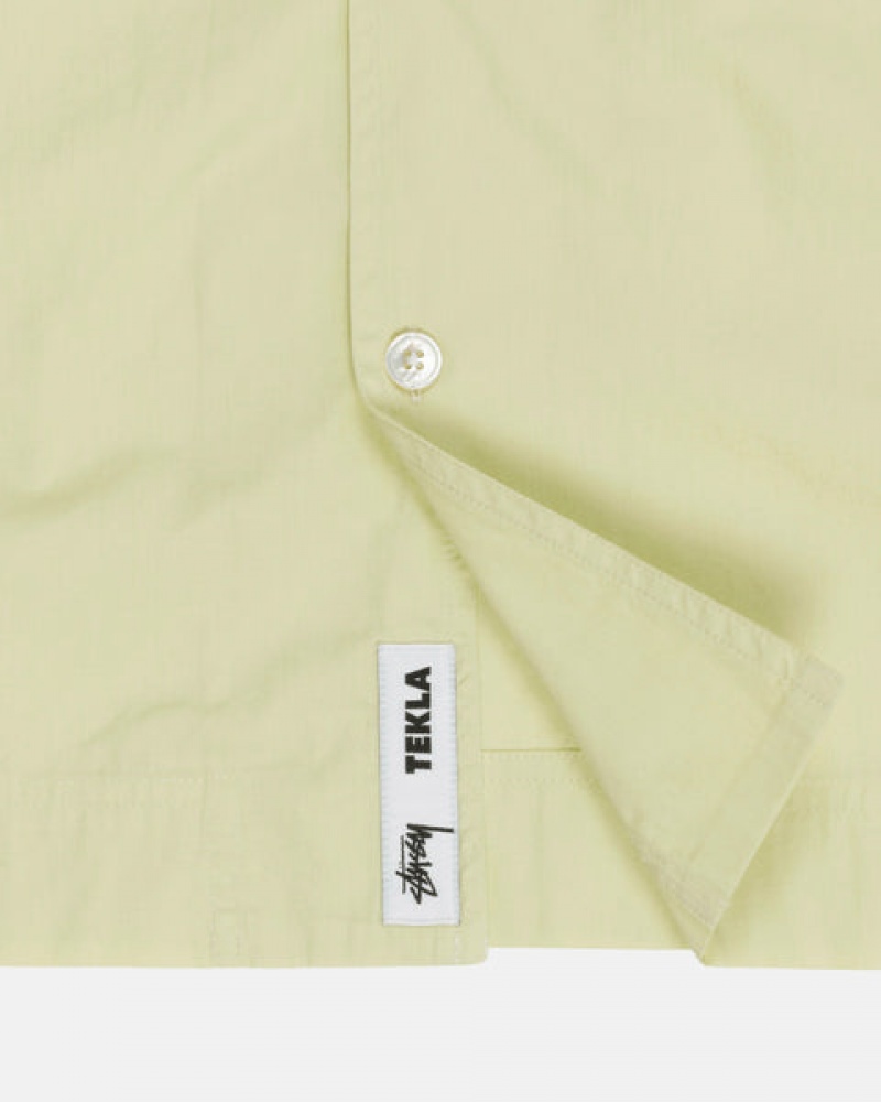 Men's Stussy Tekla Poplin Pyjama Shirts Light Green Dubai | UAE ADJ-9886