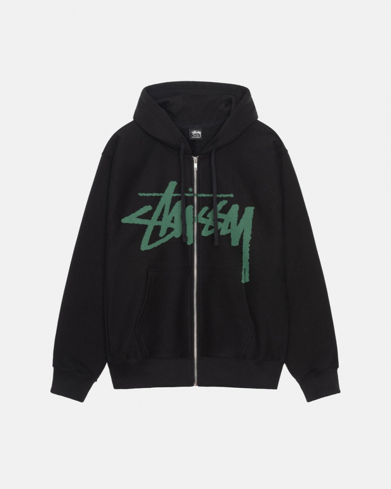 Men\'s Stussy Venus Zip Hood Sweatshirts Black Dubai | UAE GHZ-6022