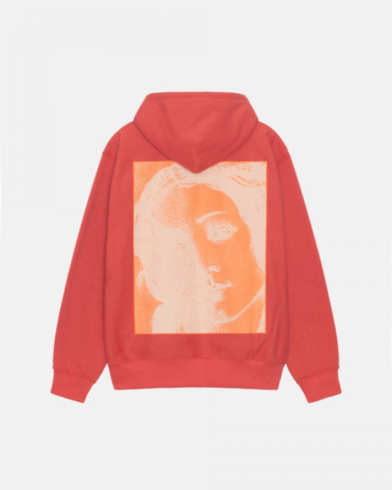 Men's Stussy Venus Zip Hood Sweatshirts Red Dubai | UAE NYH-9421