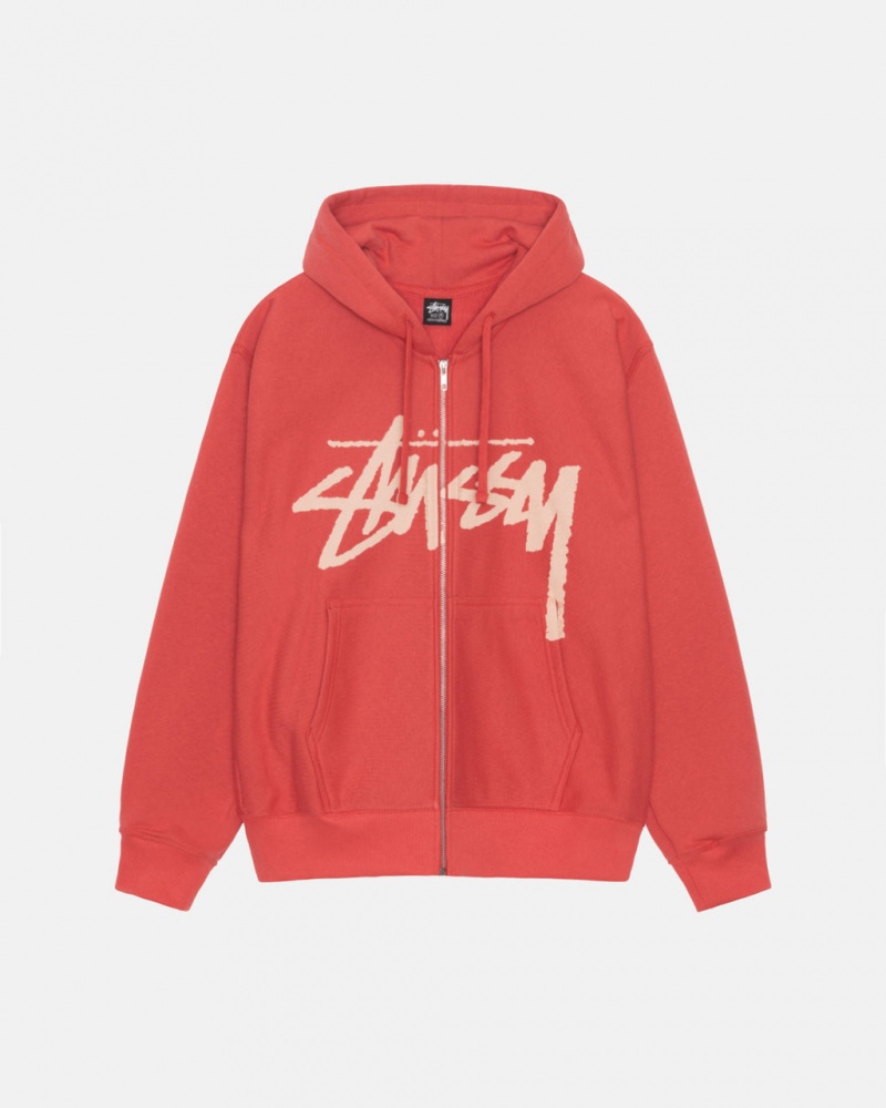 Men\'s Stussy Venus Zip Hood Sweatshirts Red Dubai | UAE NYH-9421