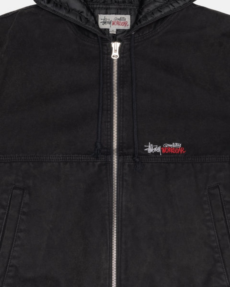 Men's Stussy Work Jacket Insulated Canvas Jackets Black Dubai | UAE FJK-0256