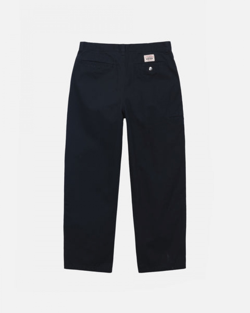 Men's Stussy Workgear Trouser Twill Pants Black Dubai | UAE DHN-2461