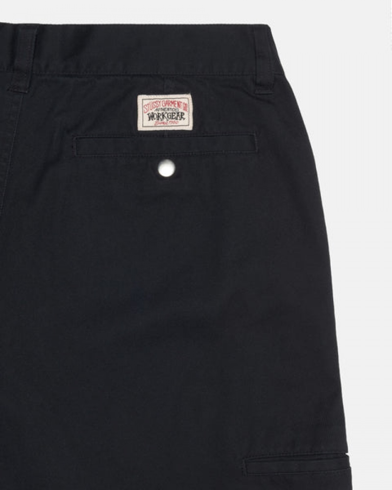 Men's Stussy Workgear Trouser Twill Pants Black Dubai | UAE DHN-2461