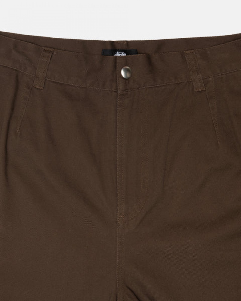 Men's Stussy Workgear Trouser Twill Pants Brown Dubai | UAE XPZ-8940