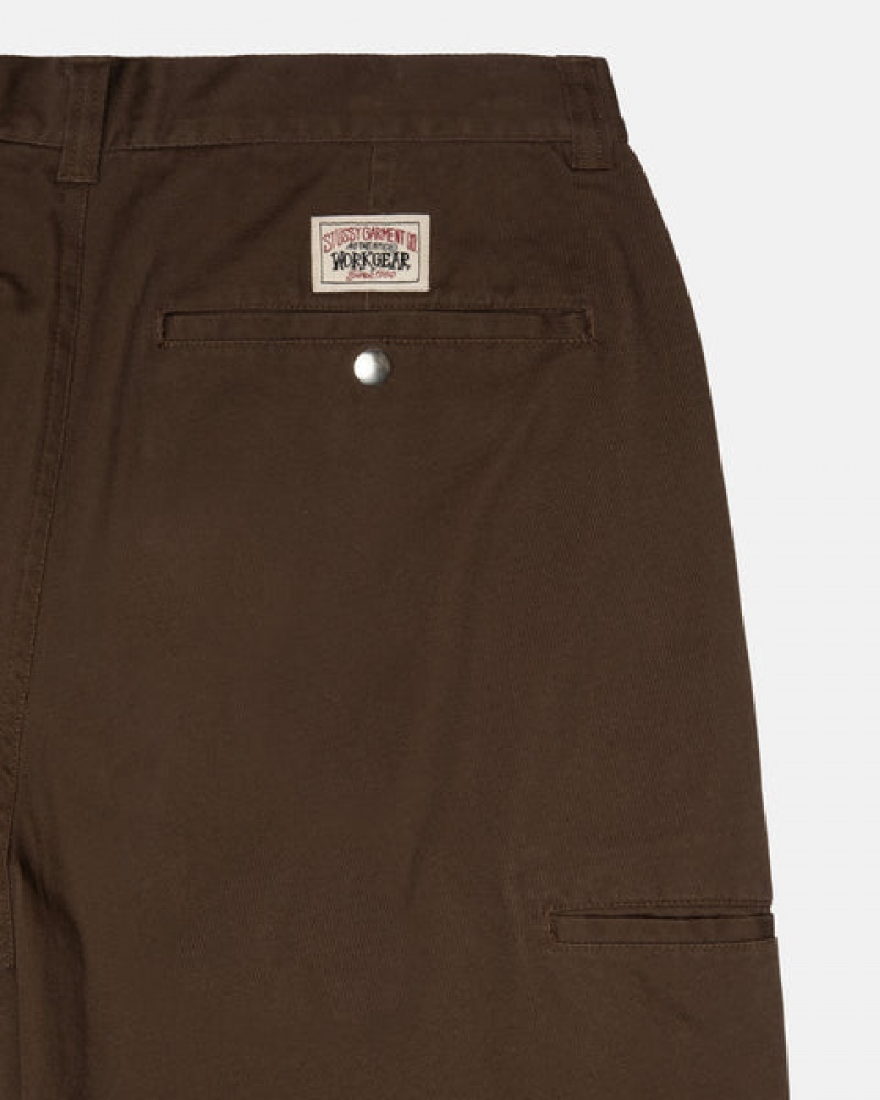 Men's Stussy Workgear Trouser Twill Pants Brown Dubai | UAE XPZ-8940