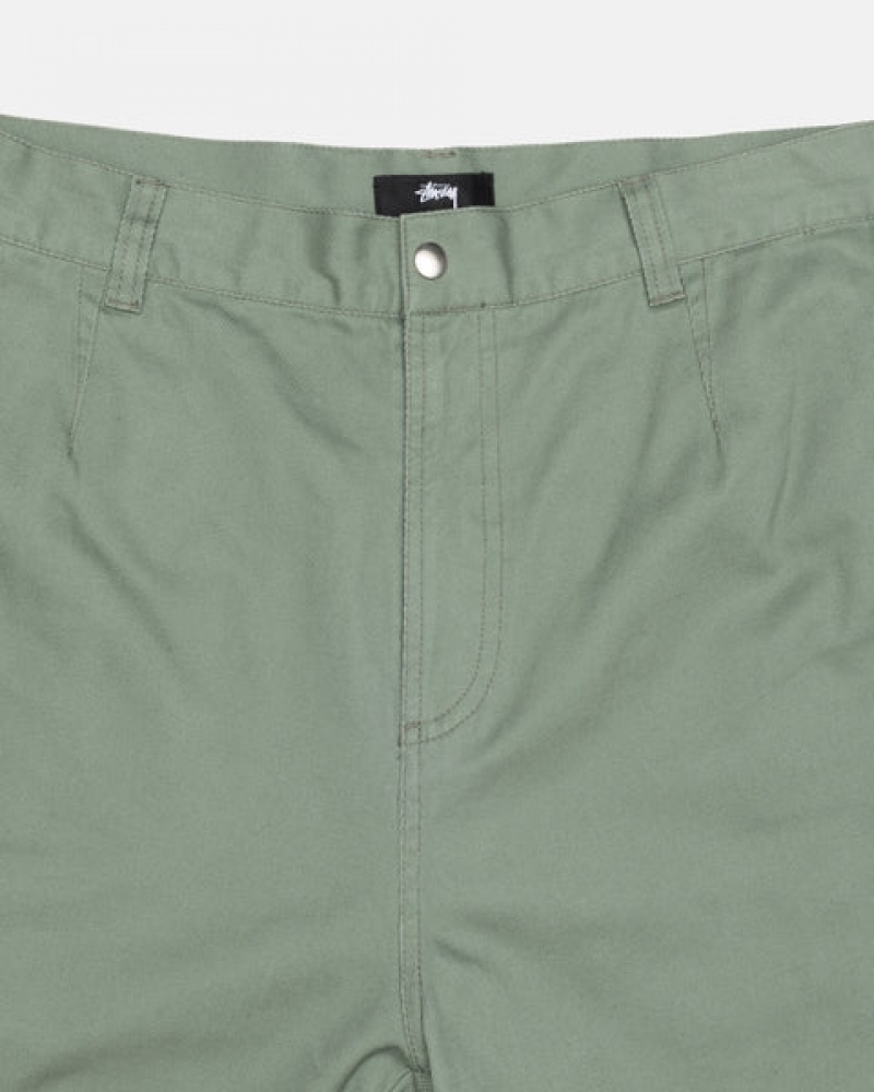 Men's Stussy Workgear Trouser Twill Pants Green Dubai | UAE FSV-0800