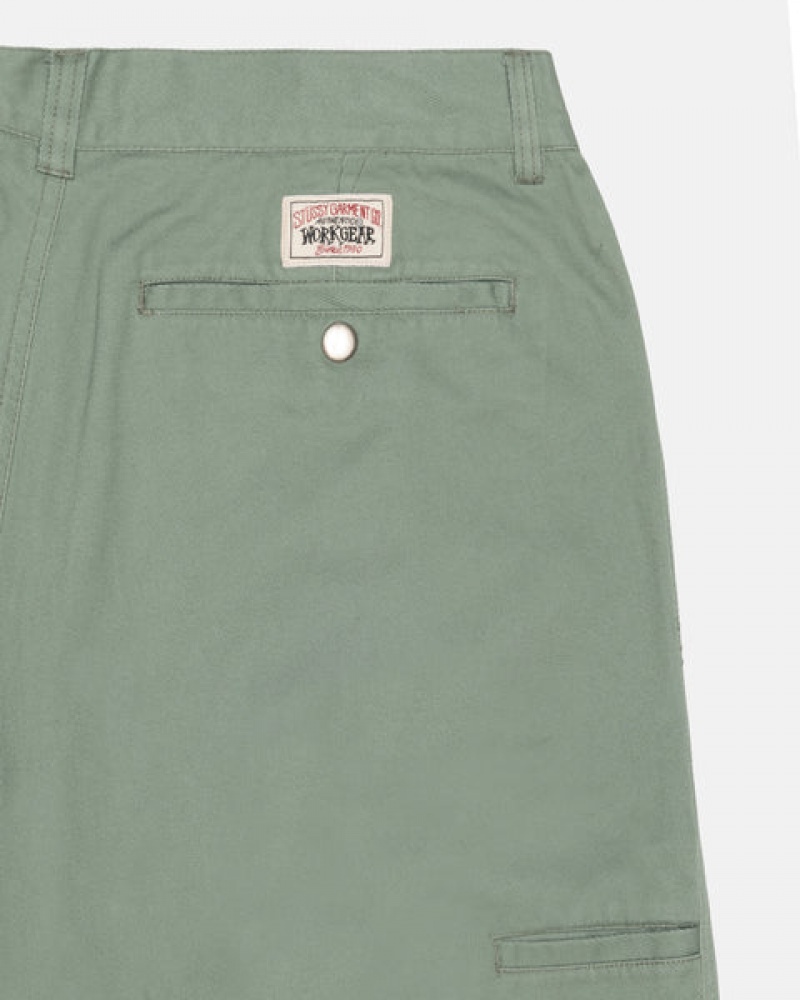 Men's Stussy Workgear Trouser Twill Pants Green Dubai | UAE FSV-0800