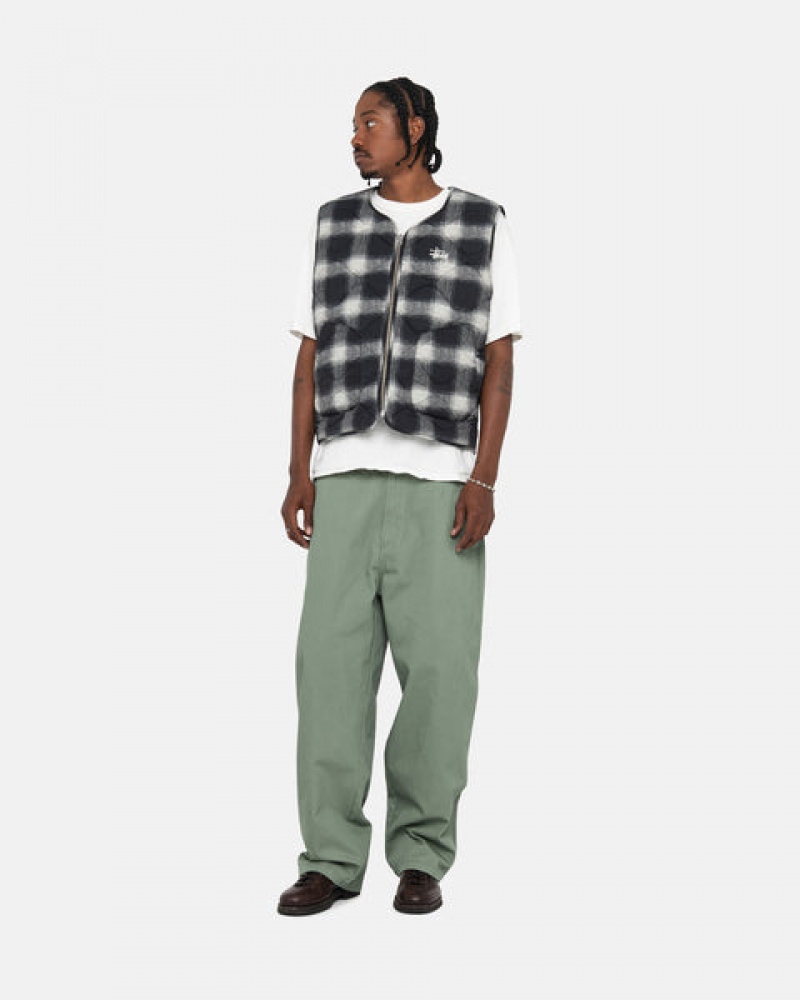 Men's Stussy Workgear Trouser Twill Pants Green Dubai | UAE FSV-0800