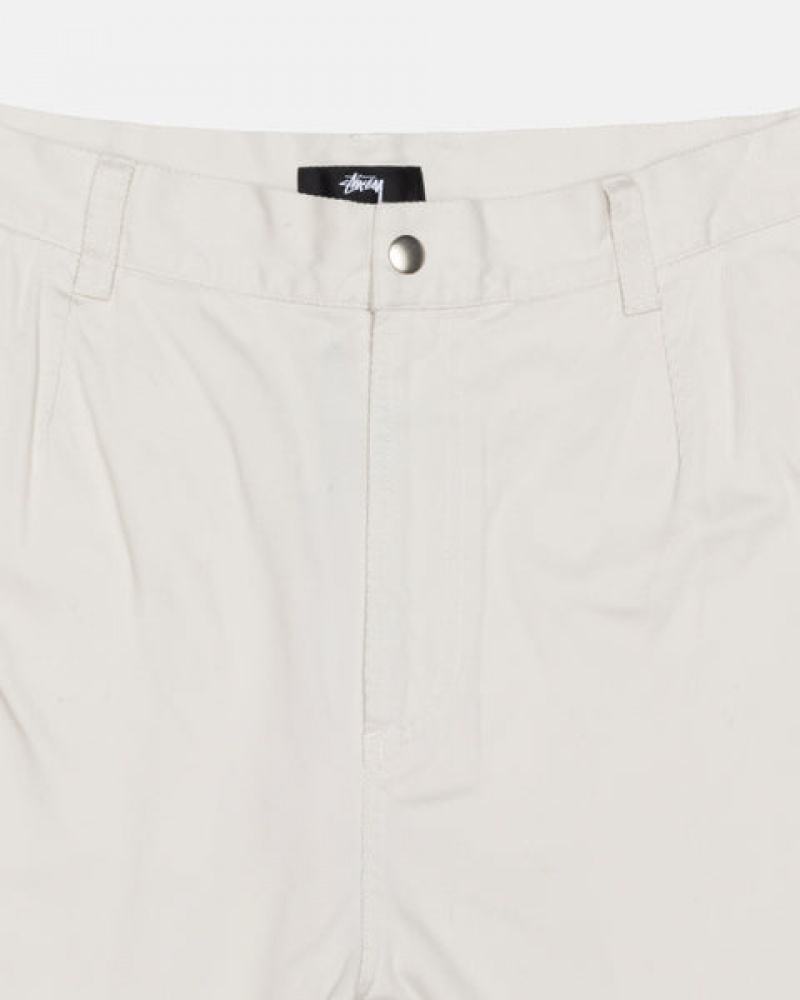 Men's Stussy Workgear Trouser Twill Pants White Dubai | UAE VUF-5343