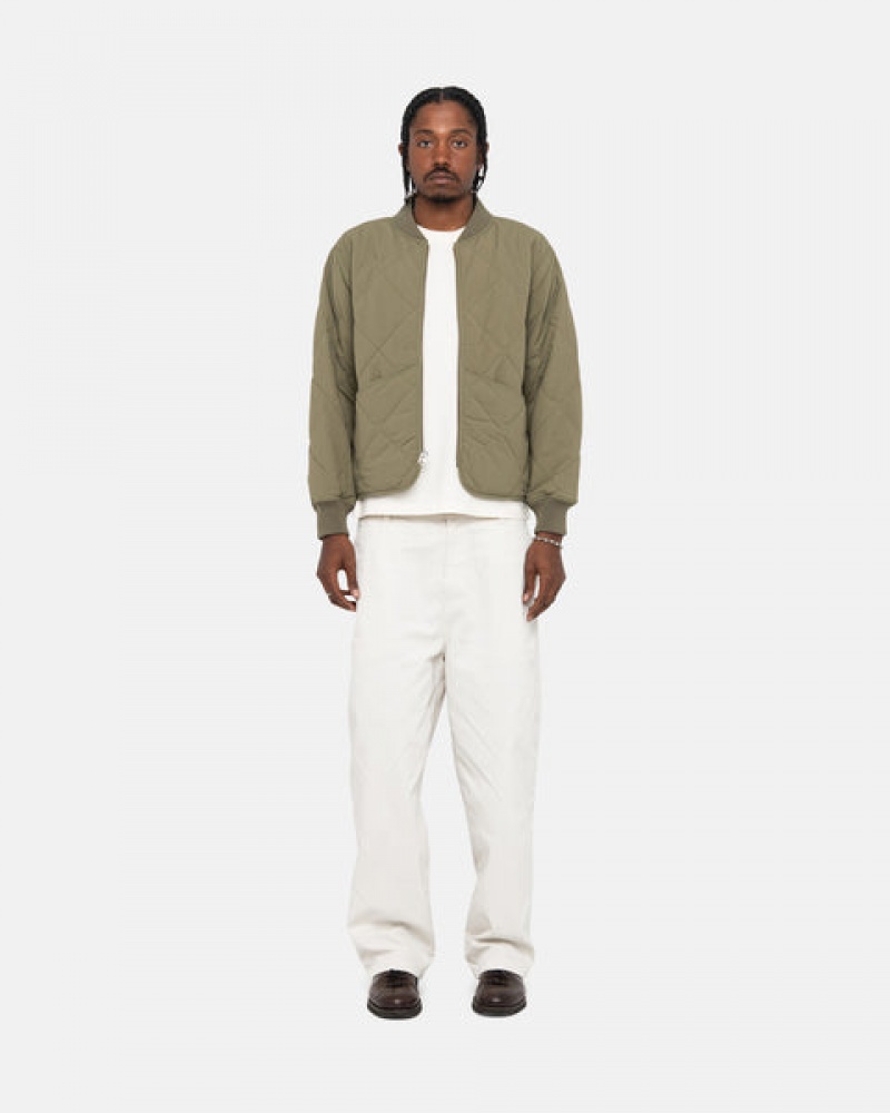 Men's Stussy Workgear Trouser Twill Pants White Dubai | UAE VUF-5343