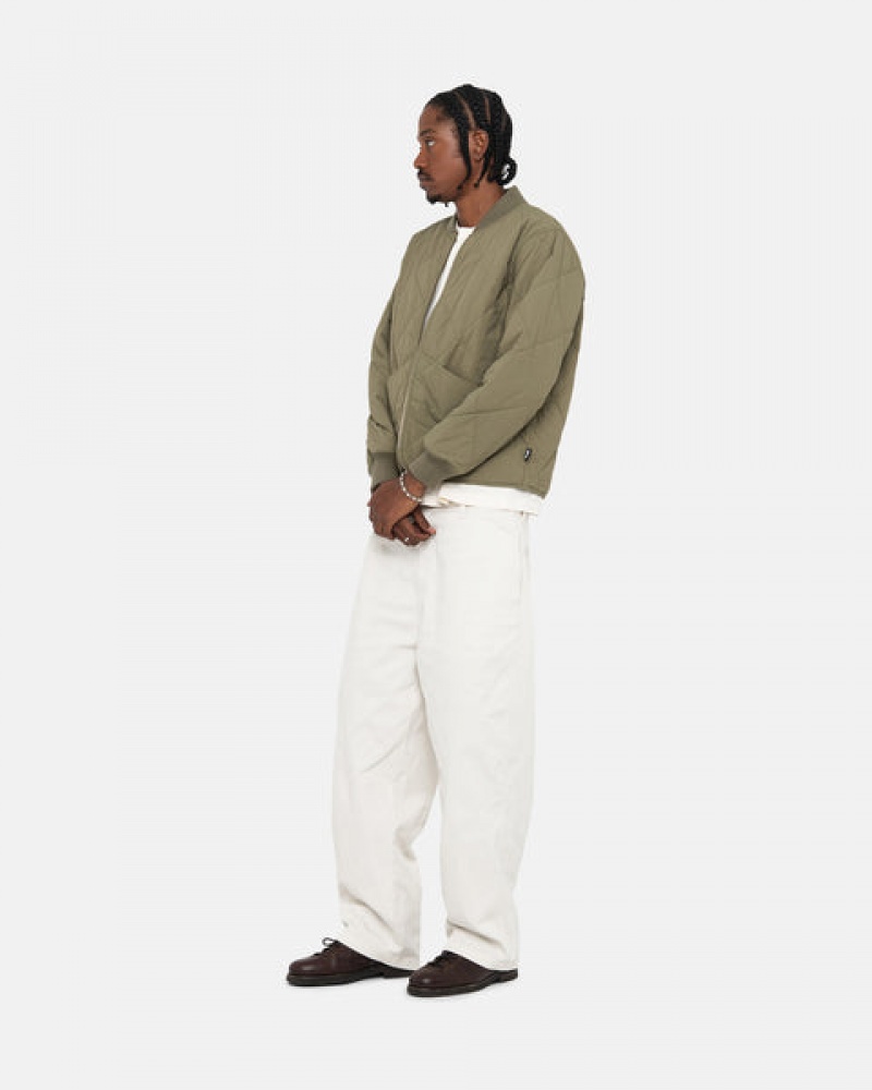 Men's Stussy Workgear Trouser Twill Pants White Dubai | UAE VUF-5343