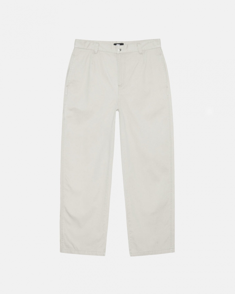 Men\'s Stussy Workgear Trouser Twill Pants White Dubai | UAE VUF-5343