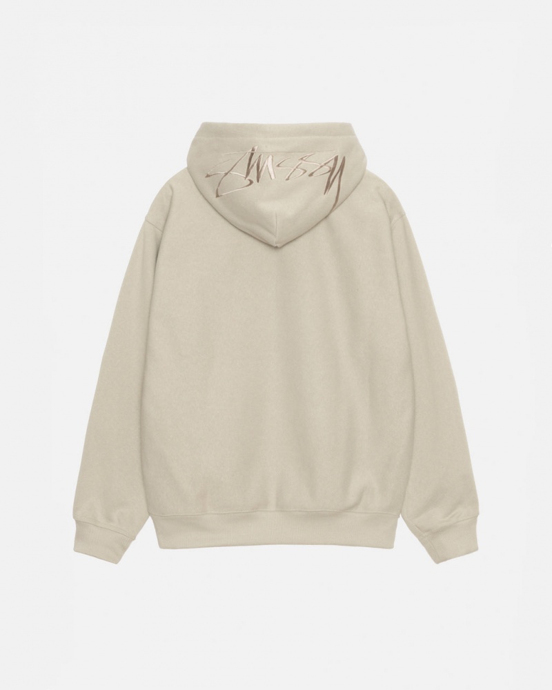 Women\'s Stussy Back Hood Applique Hood Sweatshirts Khaki Dubai | UAE IHI-1725