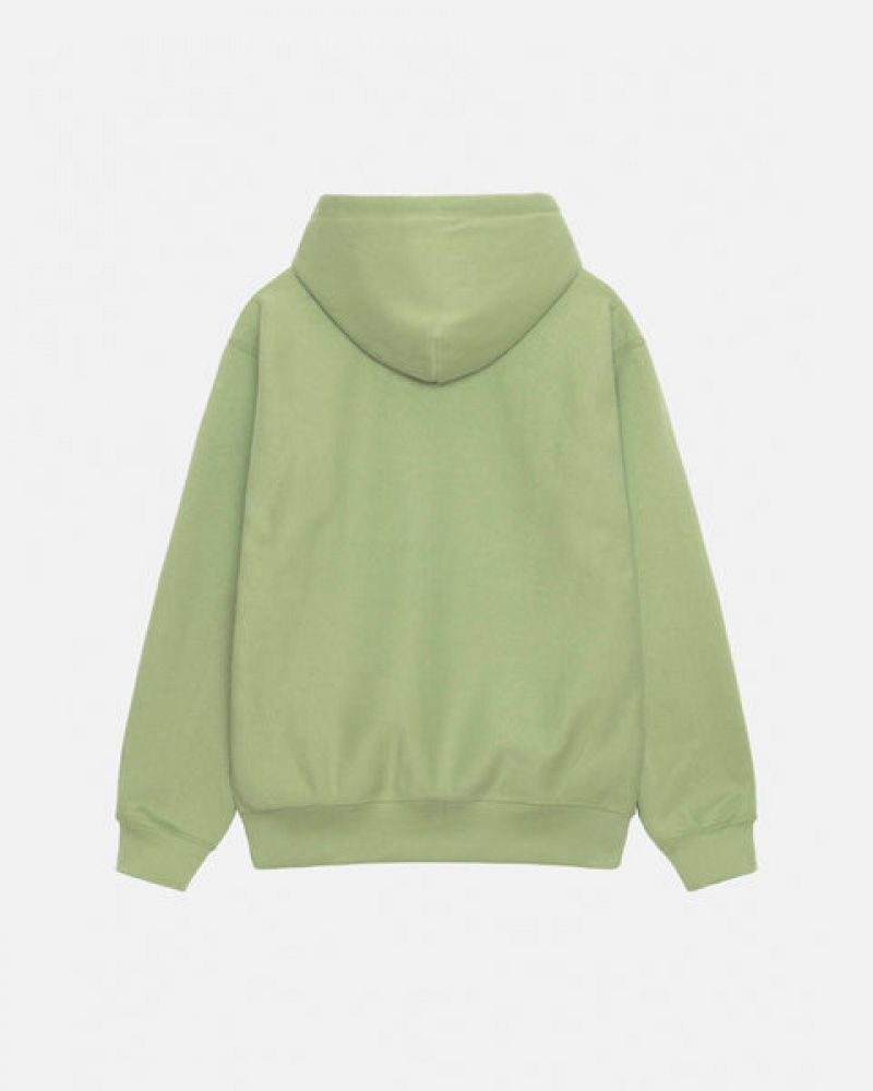 Women's Stussy Basic Applique Hood Sweatshirts Green Dubai | UAE GNC-9243