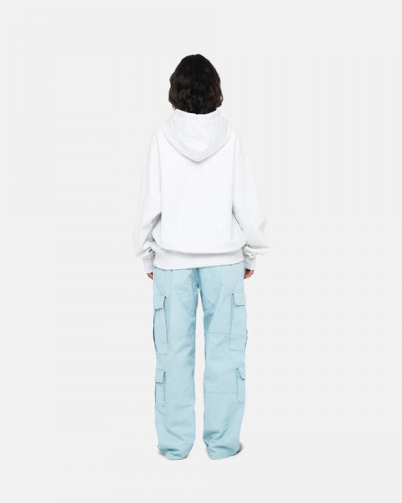 Women's Stussy Basic Applique Hoodie Grey Dubai | UAE MAF-8842