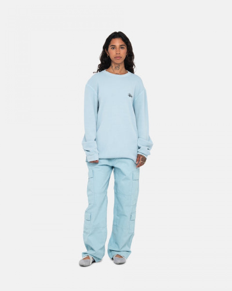 Women's Stussy Basic Stock Ls Thermal Tops Light Blue Dubai | UAE AGD-1579