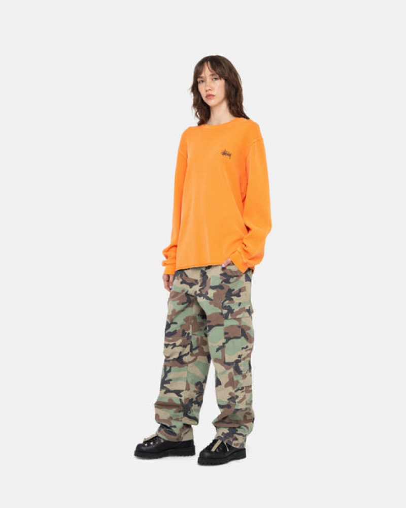 Women's Stussy Basic Stock Ls Thermal Tops Orange Dubai | UAE QZX-5325