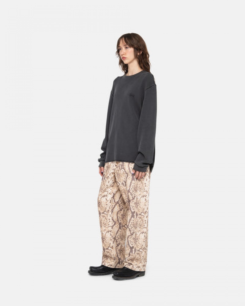 Women's Stussy Basic Stock Ls Thermal Tops Black Dubai | UAE MJI-0522