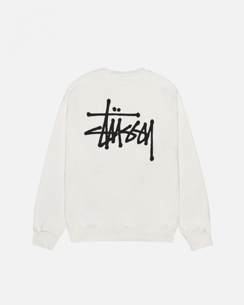 Women\'s Stussy Basic Stüssy Pigment Dyed Crew Sweatshirts Beige Dubai | UAE WZN-7551