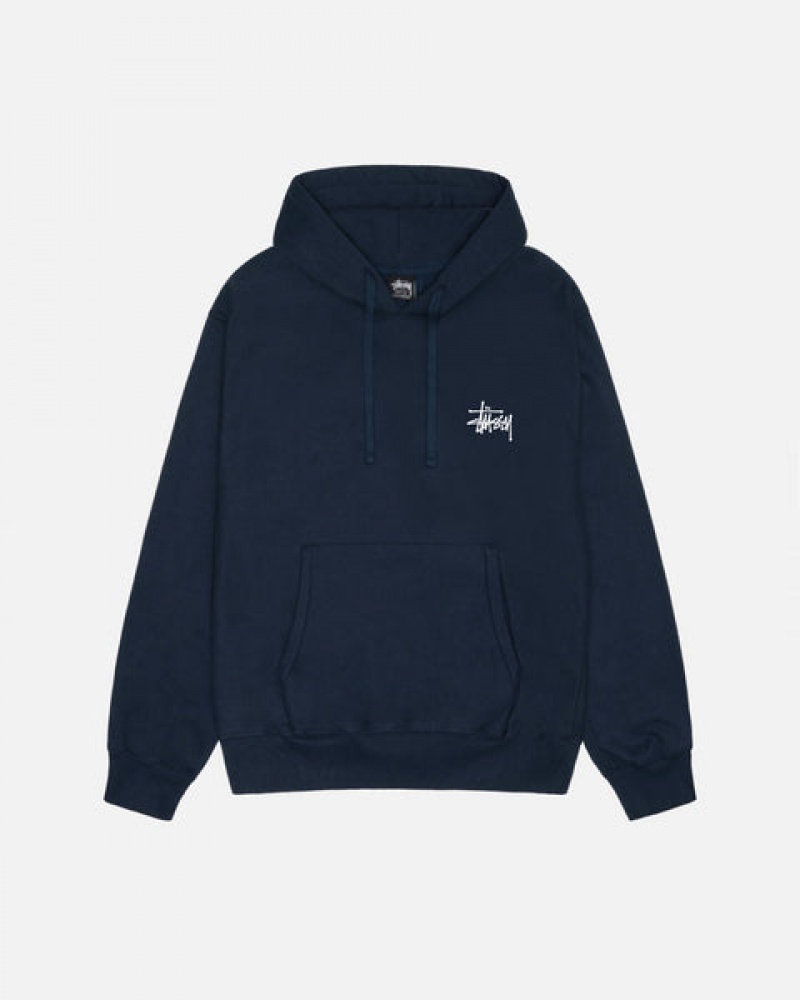 Women's Stussy Basic Stussy Hoodie Navy Dubai | UAE ETX-0204