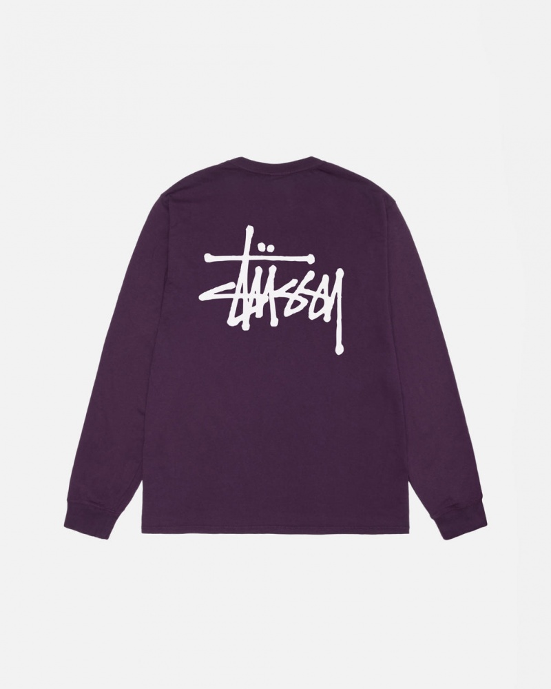 Women\'s Stussy Basic Stussy LS Tee Pigment Dyed Tees Purple Dubai | UAE YNA-5583