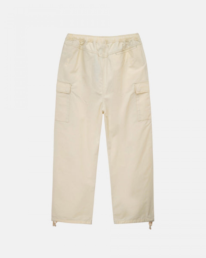 Women's Stussy Beach Pant Ripstop Cargo Pants Cream Dubai | UAE OZW-3683