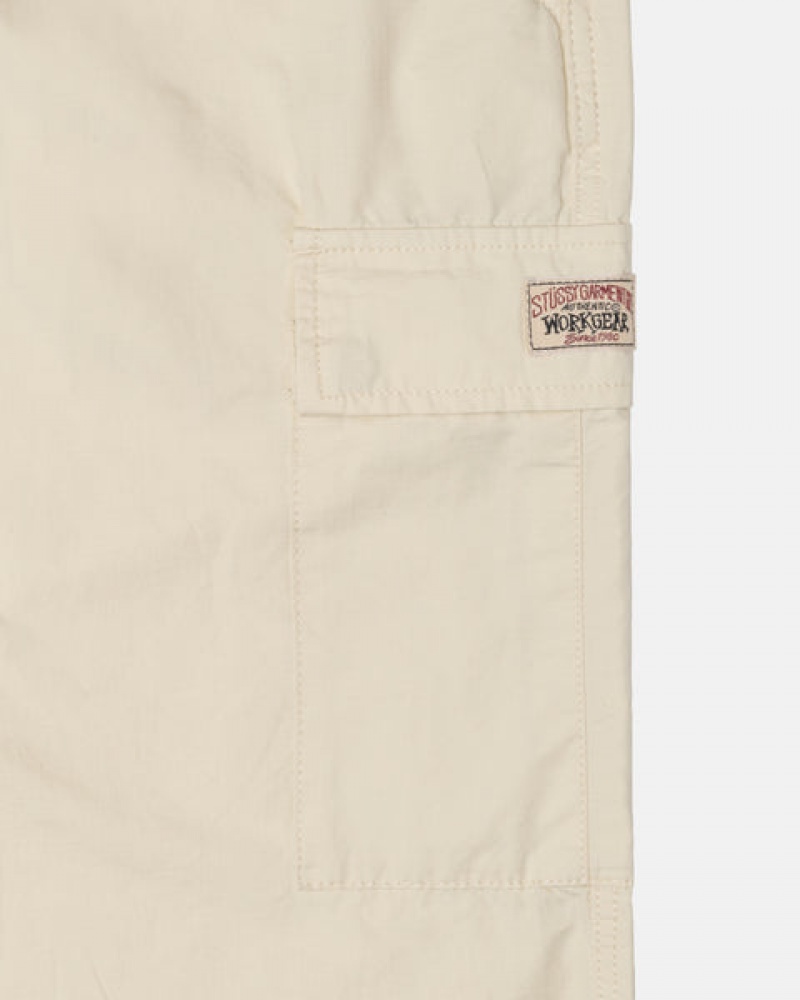 Women's Stussy Beach Pant Ripstop Cargo Pants Cream Dubai | UAE OZW-3683