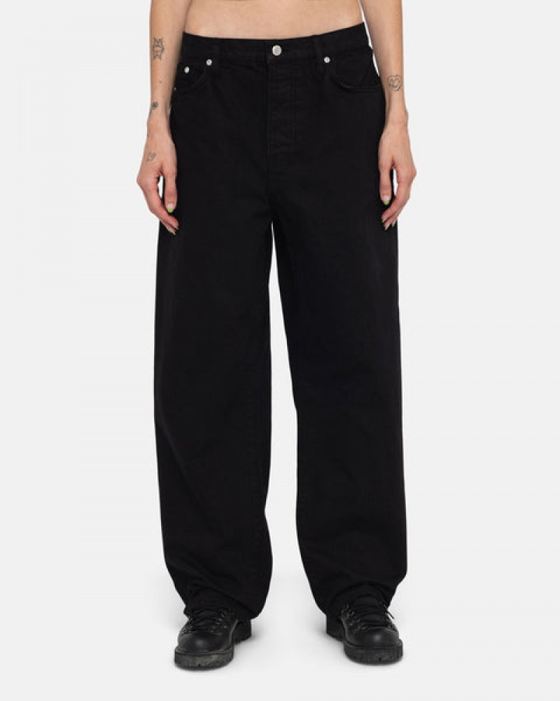 Women's Stussy Big Ol' Jean Overdyed Pants Black Dubai | UAE HPY-8039