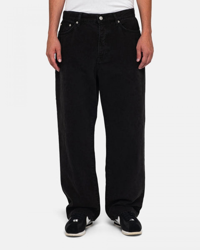 Women's Stussy Big Ol' Jean Washed Canvas Pants Black Dubai | UAE TEZ-4618