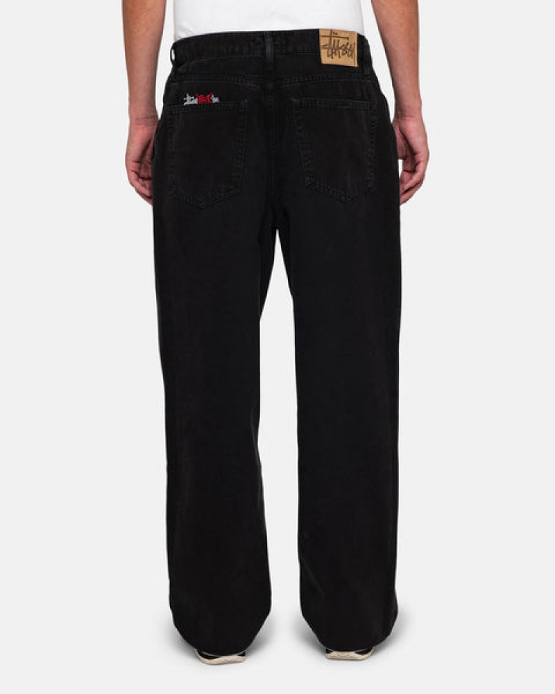 Women's Stussy Big Ol' Jean Washed Canvas Pants Black Dubai | UAE TEZ-4618