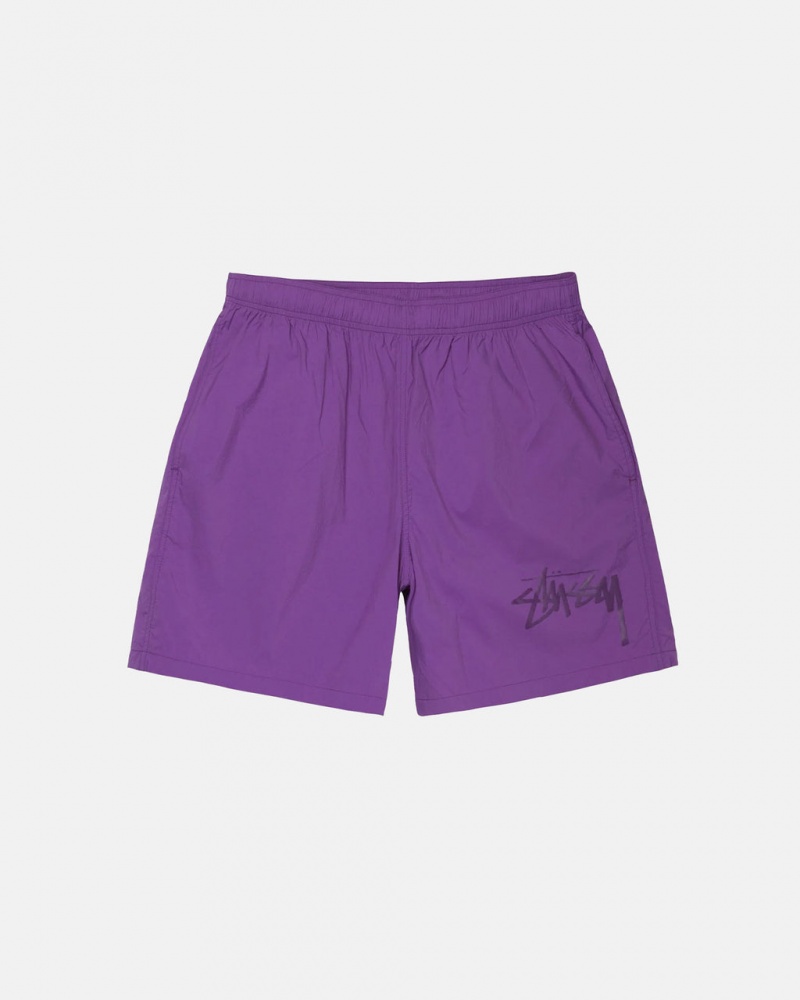 Women\'s Stussy Big Stock Nylon Shorts Purple Dubai | UAE DJR-9229