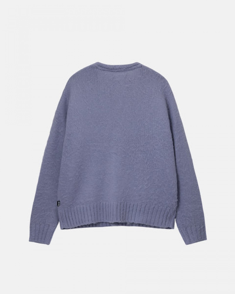 Women's Stussy Brushed Cardigan Sweaters Purple Dubai | UAE KBP-9067