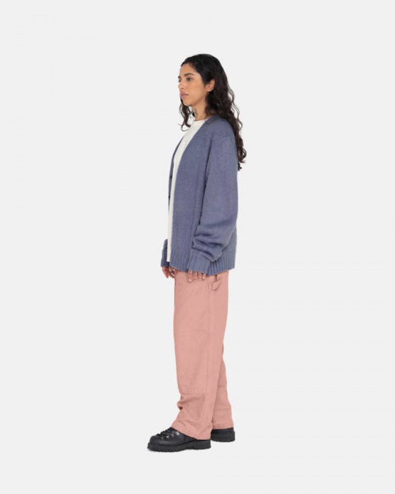 Women's Stussy Brushed Cardigan Sweaters Purple Dubai | UAE KBP-9067