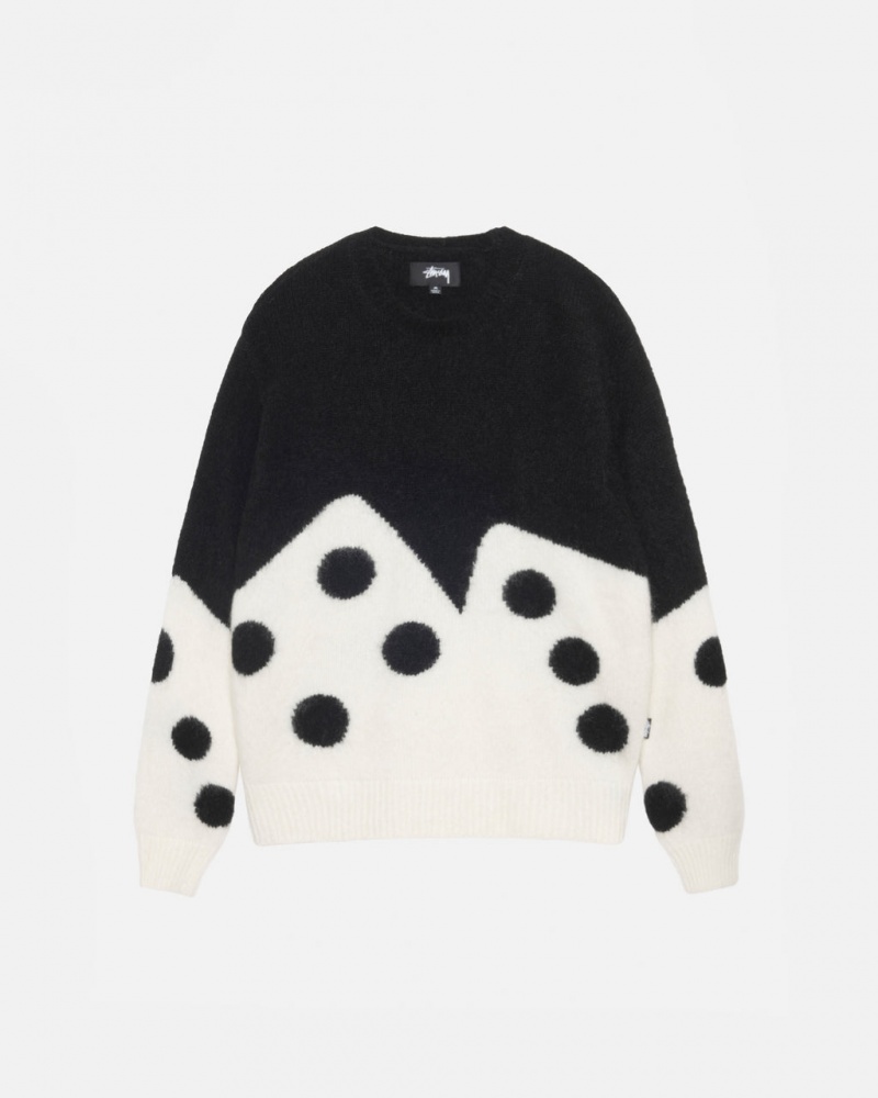 Women\'s Stussy Dice Fuzzy Crew Sweaters Black Dubai | UAE TNJ-7423