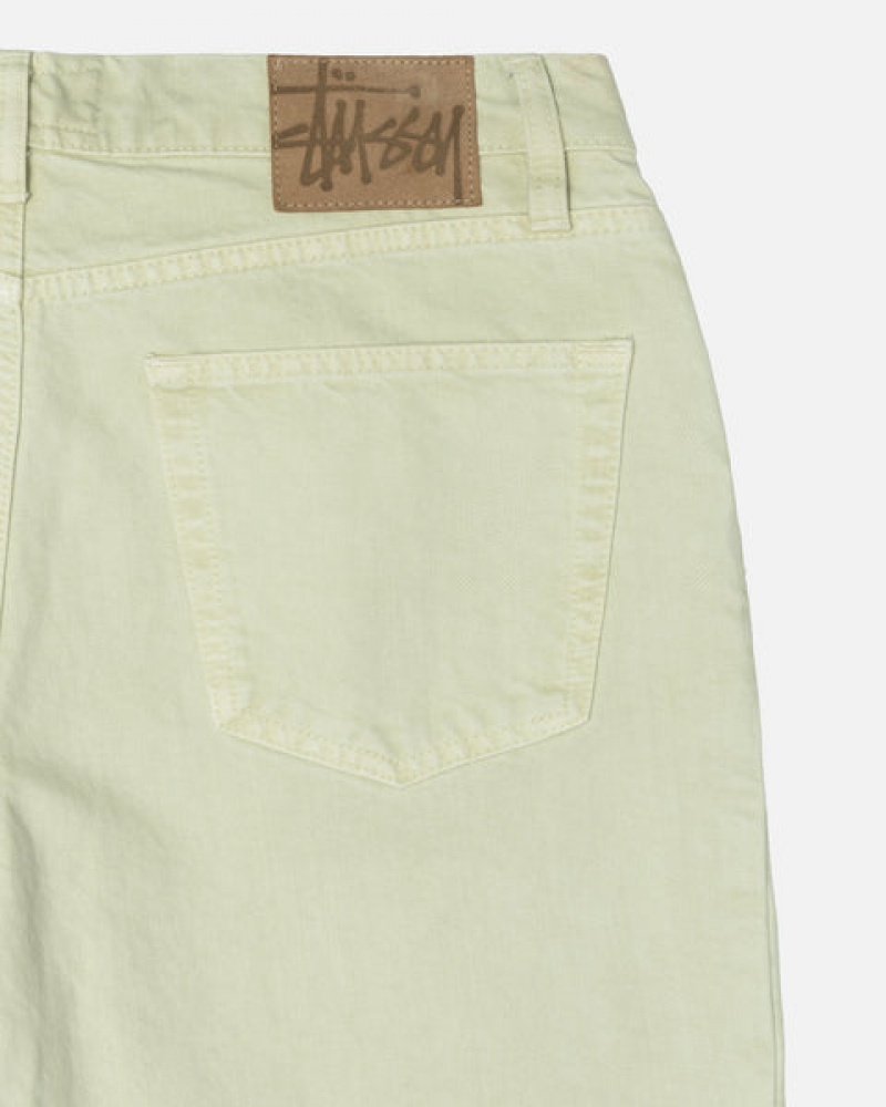 Women's Stussy Double Dye Big 'Ol Jeans Pants Cream Dubai | UAE JLE-1670