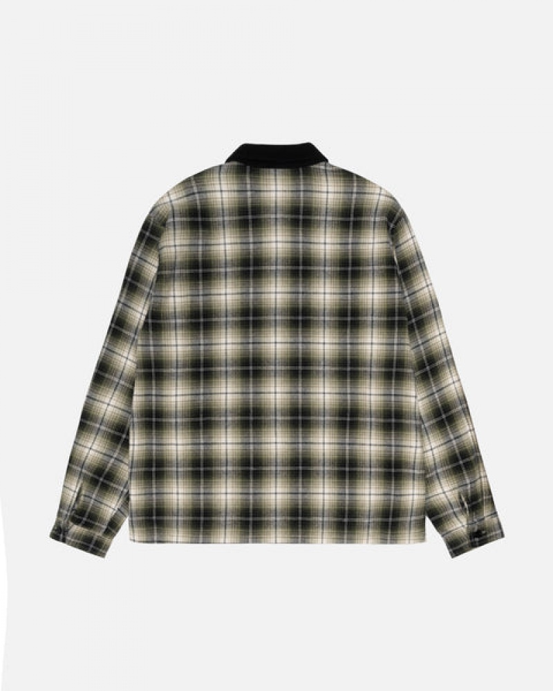 Women's Stussy Frank Plaid Zip Shirts Dark Grey Dubai | UAE SVN-2719