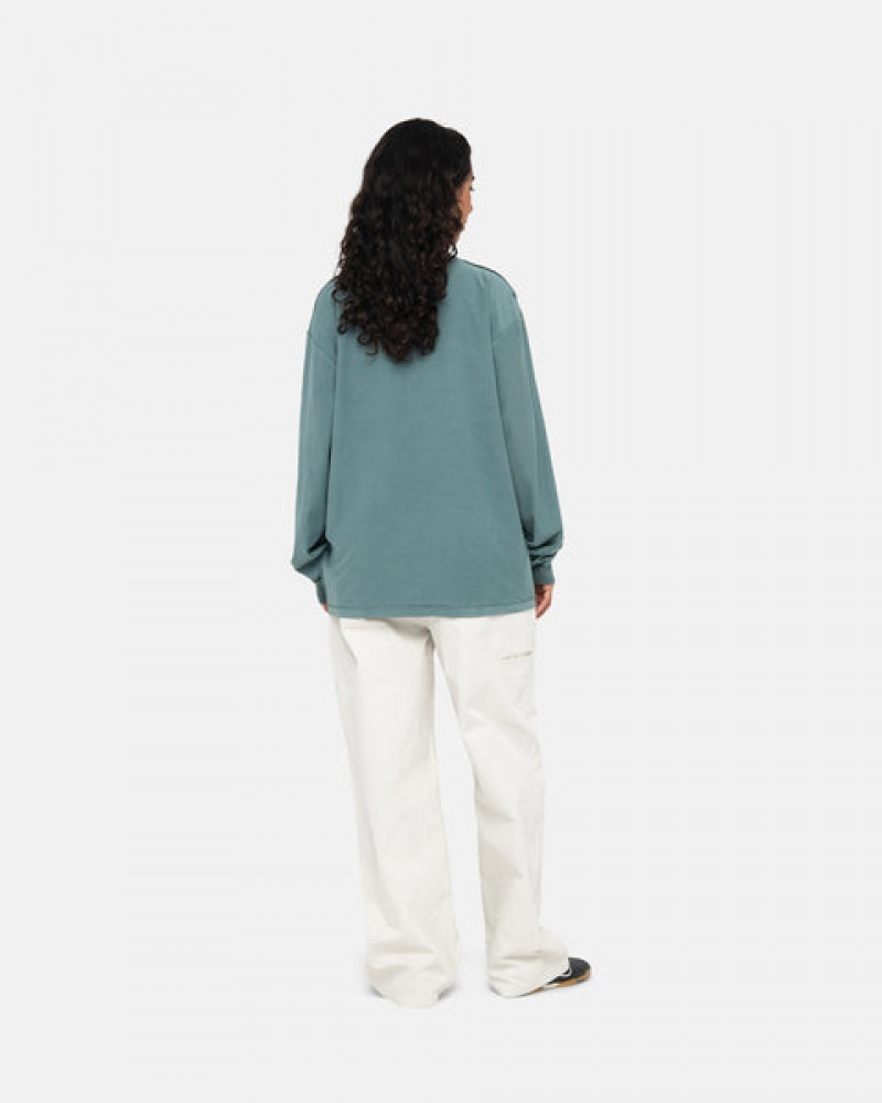 Women's Stussy Lazy Ls Tees Turquoise Dubai | UAE LSE-9314