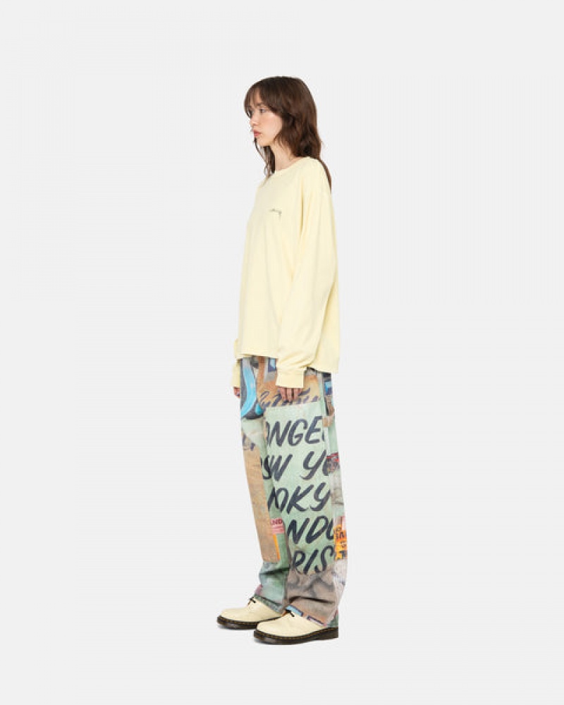 Women's Stussy Lazy Ls Tees Yellow Dubai | UAE CDW-1815