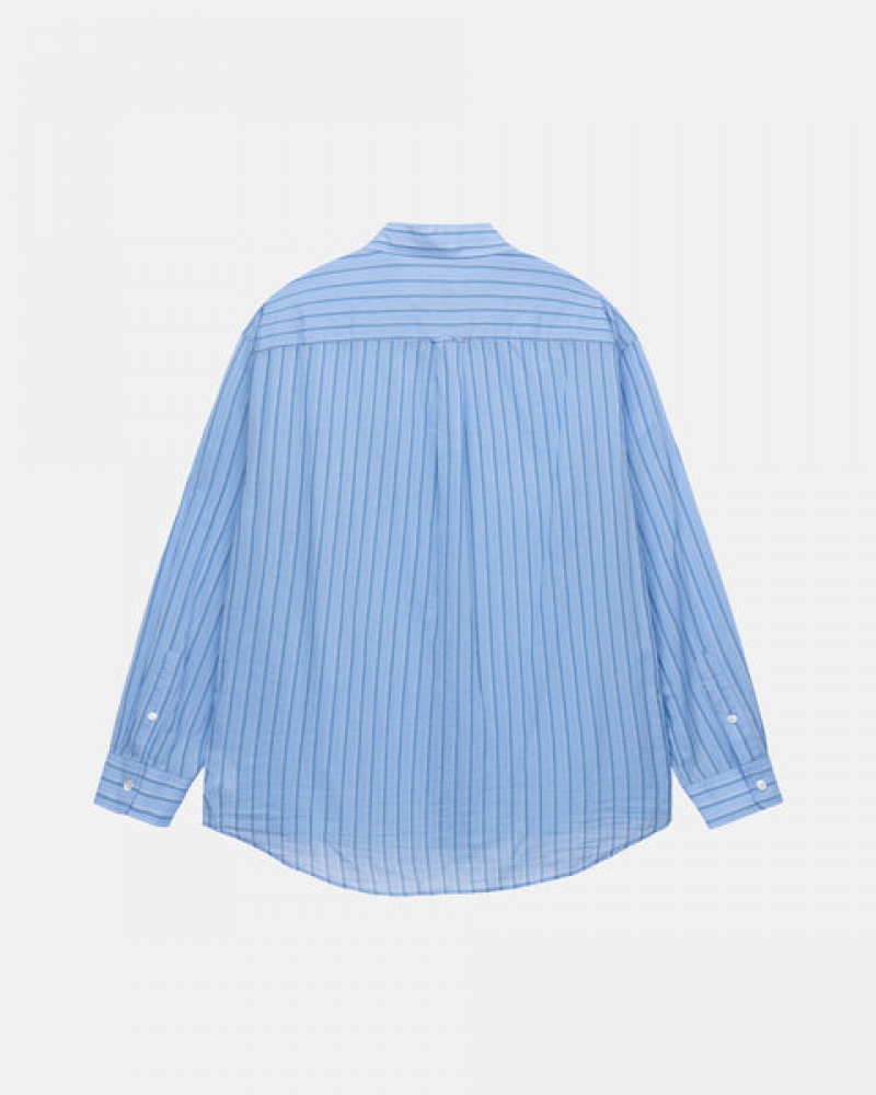 Women's Stussy Light Weight Classic Shirts Blue Dubai | UAE VUT-4669