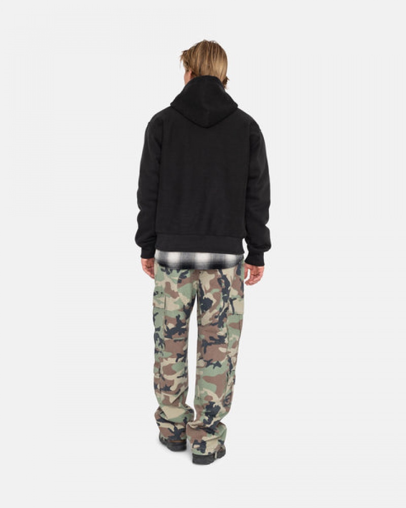 Women's Stussy Overdyed Stock Logo Hoodie Black Dubai | UAE ITC-5195